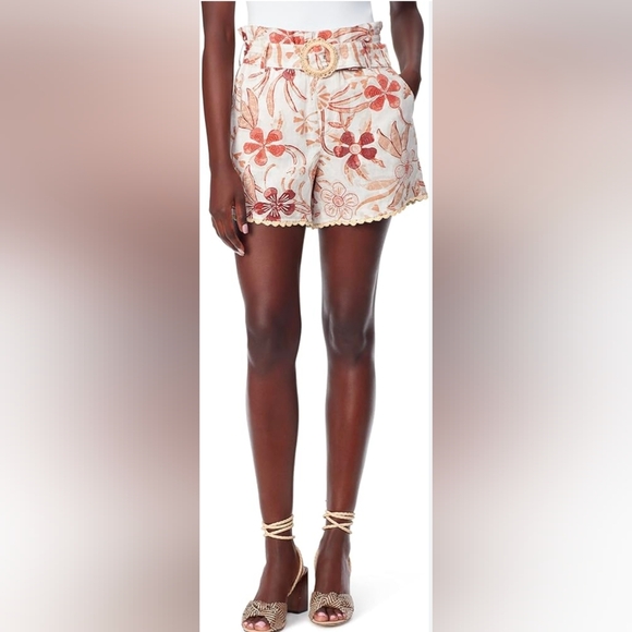 Sam Edelman Women's Kira Belted Paper Bag Shorts. - Picture 8 of 9